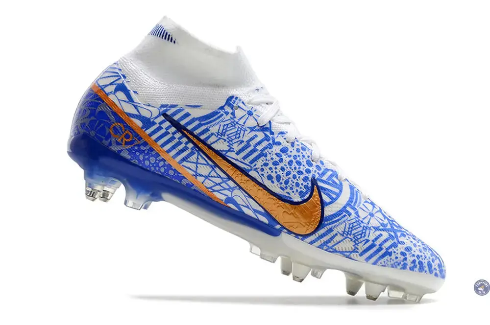 Air Zoom Mercurial Superfly 9 Anticlog SG CR7 Personal Edition - Blanc/Cuivré/Bleu - Image 3