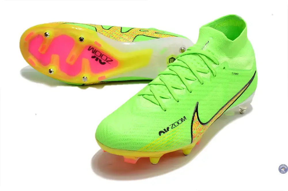 Air Zoom Mercurial Superfly 9 Anticlog SG - Vert/Jaune/Noir/Rose - Image 2