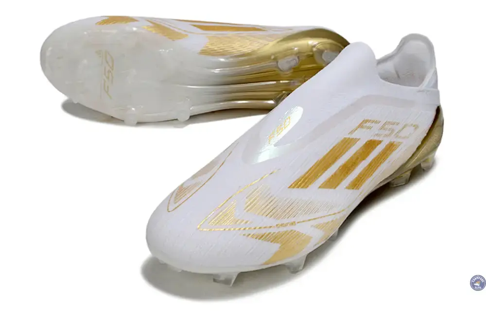 F50 Elite Laceless FG - Blanc/Doré - Image 2