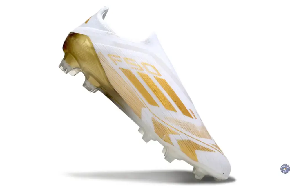 F50 Elite Laceless FG - Blanc/Doré - Image 3