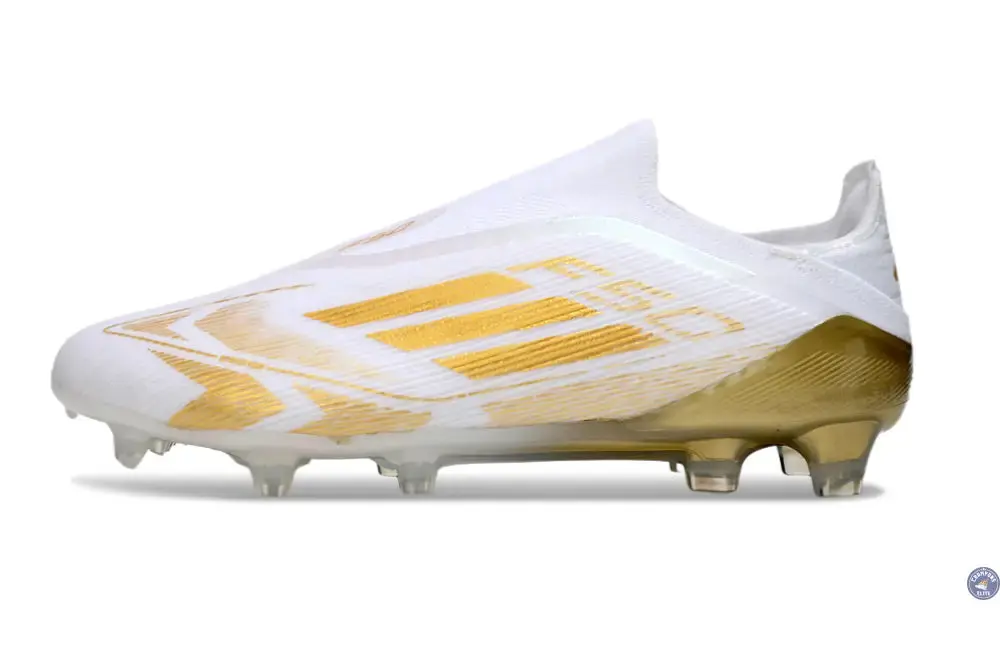 F50 Elite Laceless FG - Blanc/Doré - Image 5