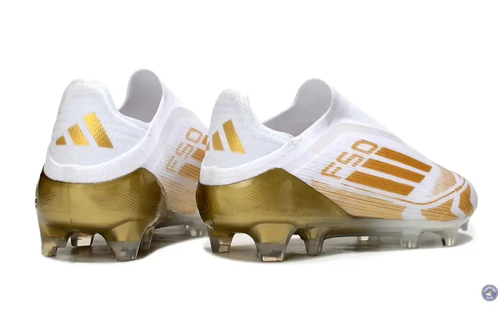 F50 Elite Laceless FG - Blanc/Doré - Image 6