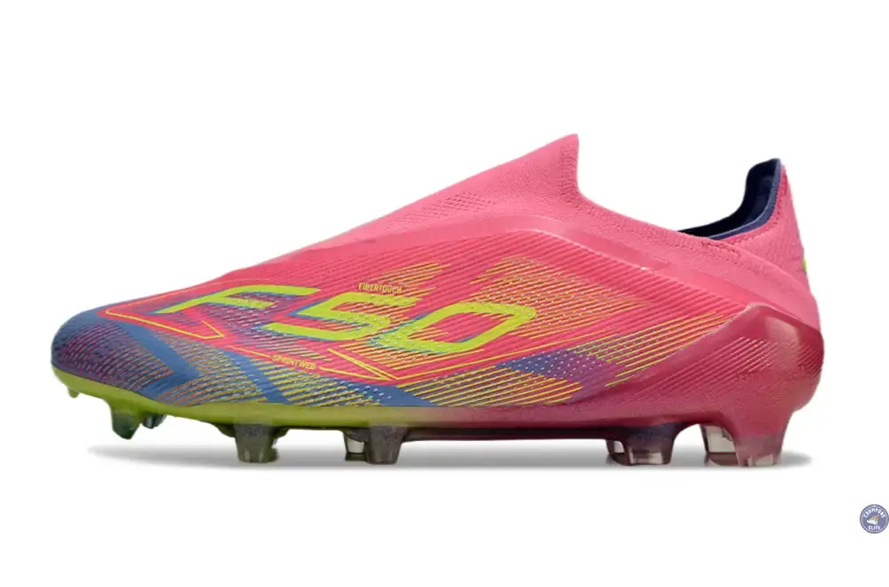 F50 Elite Laceless FG Mystic Victory - Lucid Pink/Lucid Lemon/Blue Fusion - Image 4