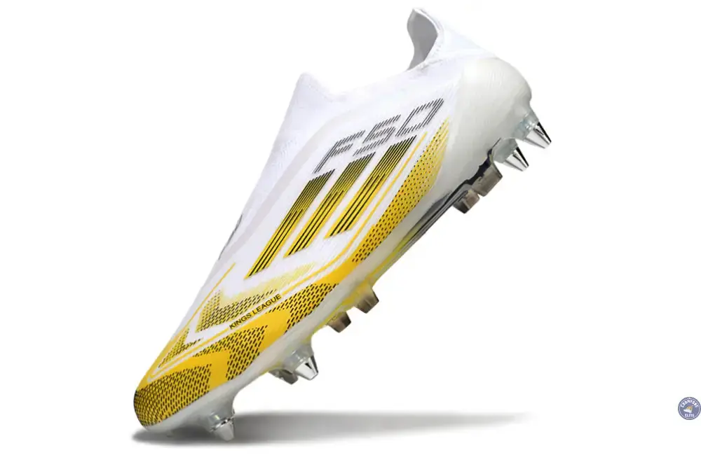 F50 Elite Laceless Kings League SG - Blanc/Jaune/Noir - Image 4