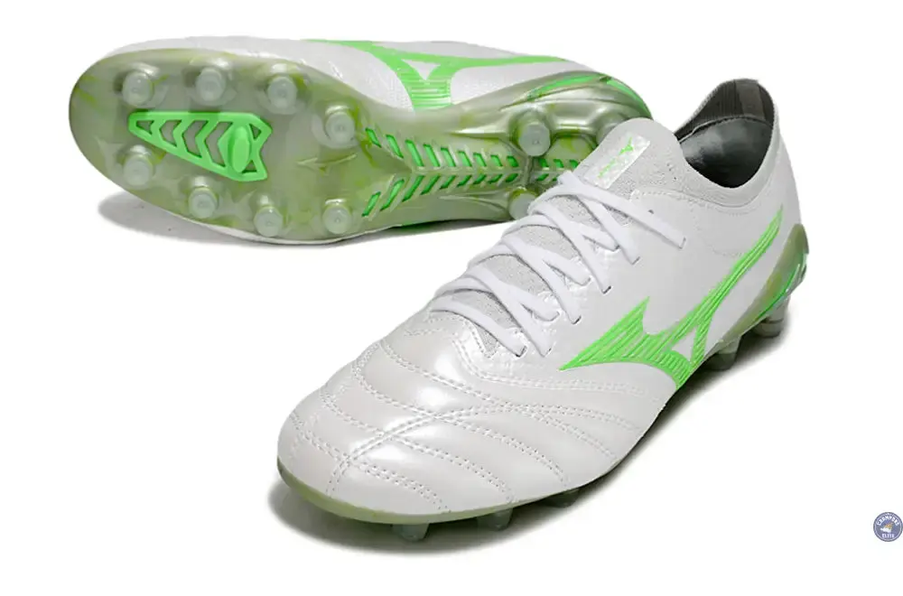 Morelia Neo 4 Beta Elite FG/AG Frontier - Blanc/Vert Néon/Cool Gray - Image 2