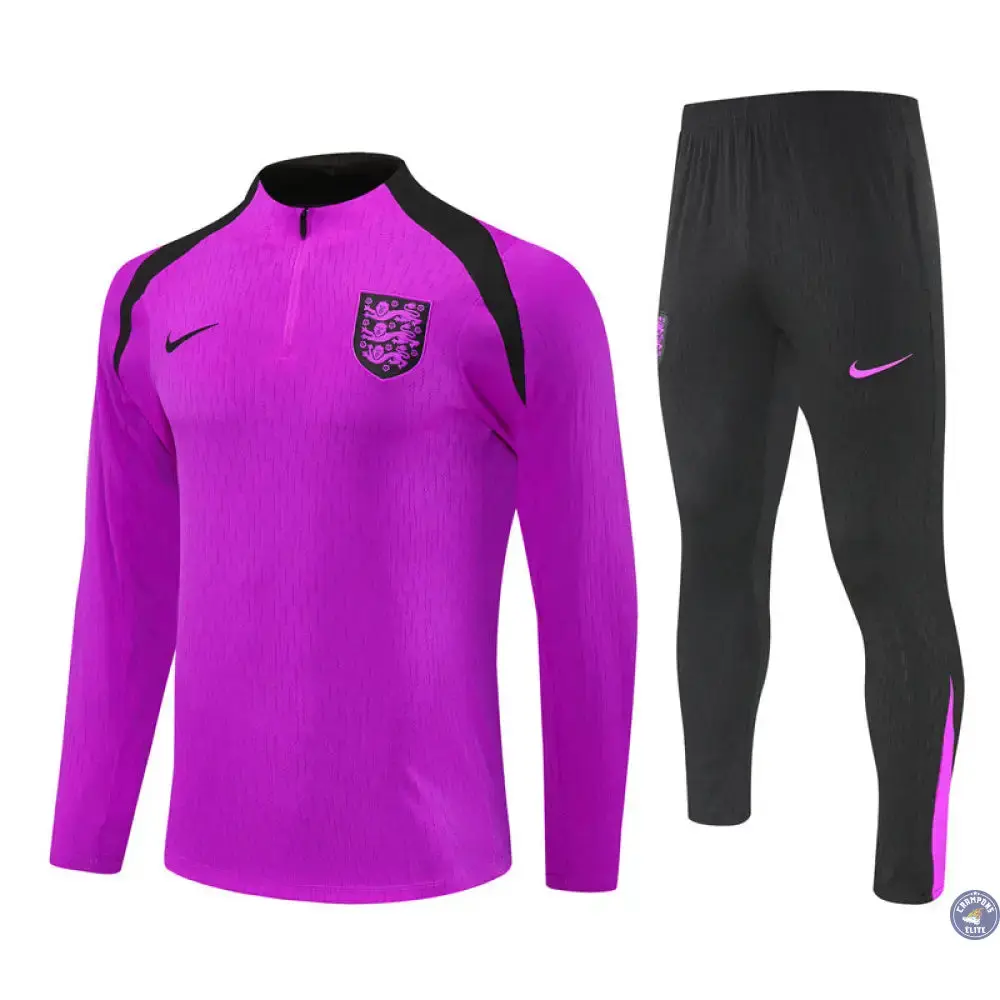 Survêtement d'entraînement demi-zip - Angleterre 2025/2026 - Violet/Noir - Image 2