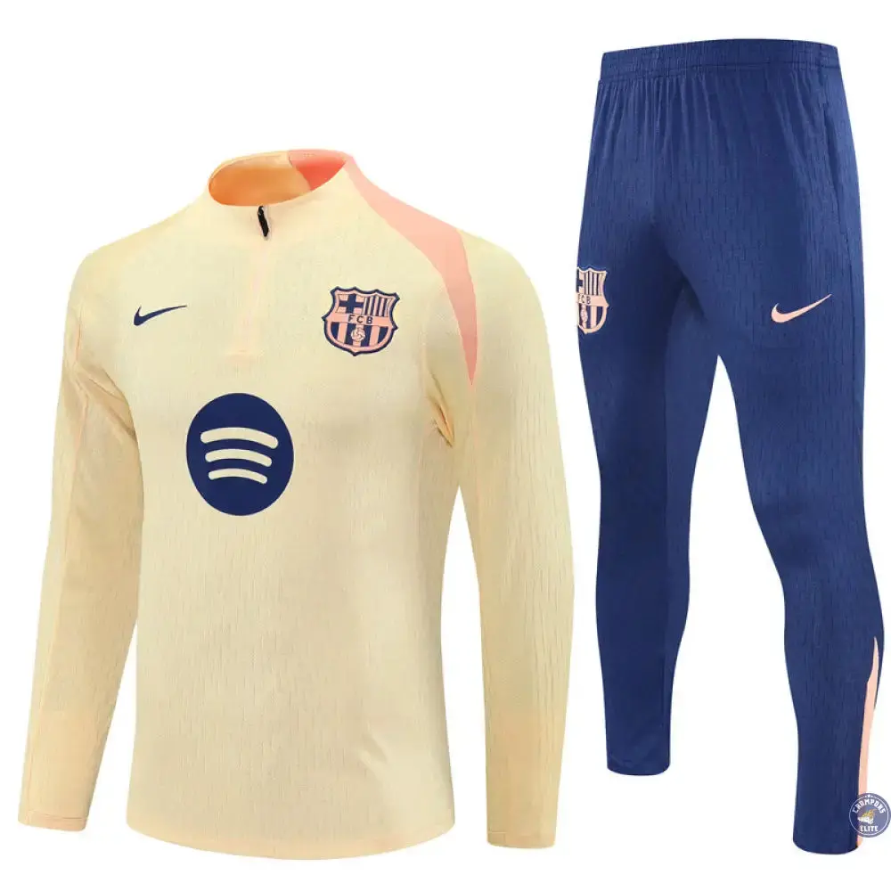 Survêtement d'entraînement demi-zip - Barcelone 2025/2026 - Jaune Clair/Rose/Bleu Marine - Image 2