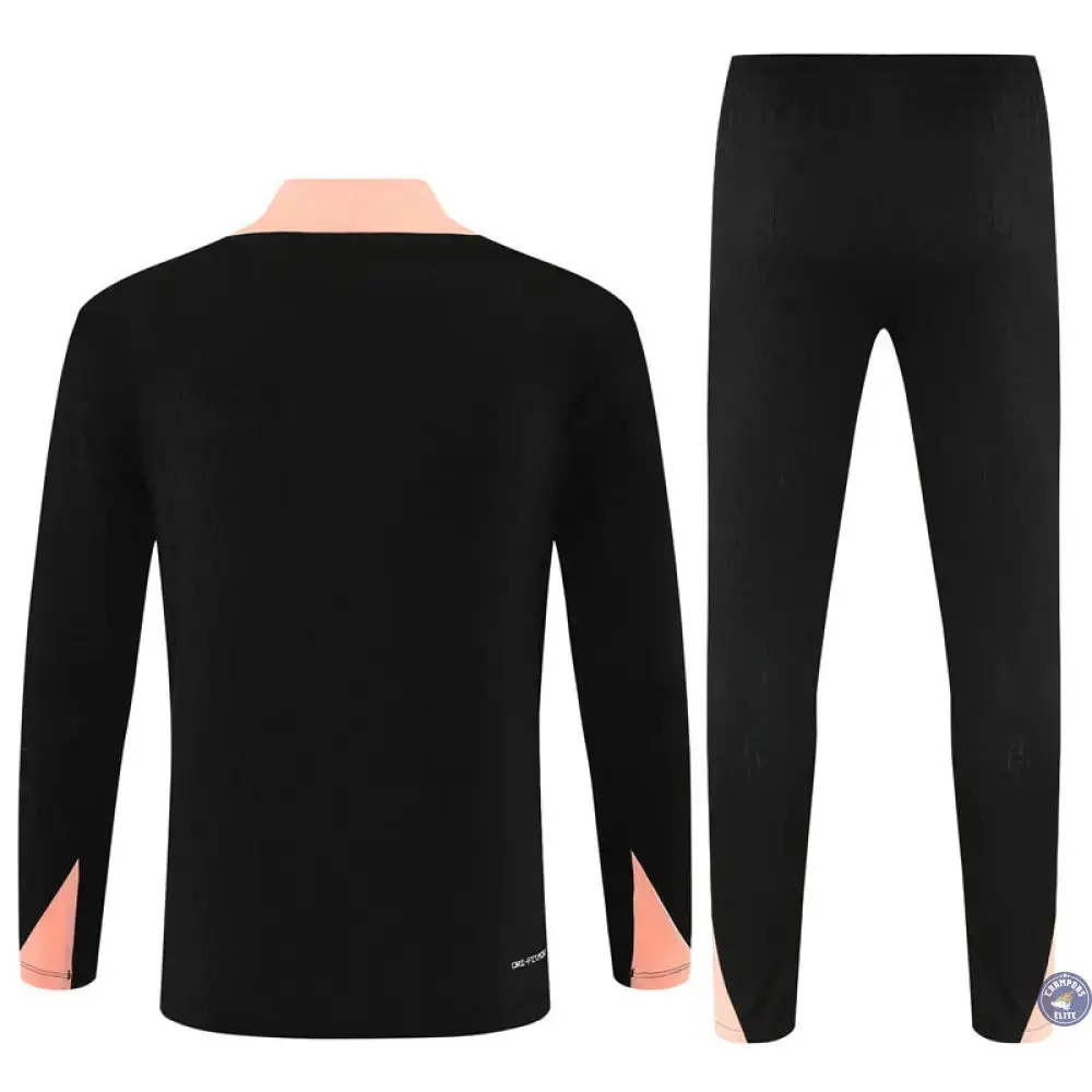 Survêtement d'entraînement demi-zip - France 2025/2026 - Noir/Rose - Image 3