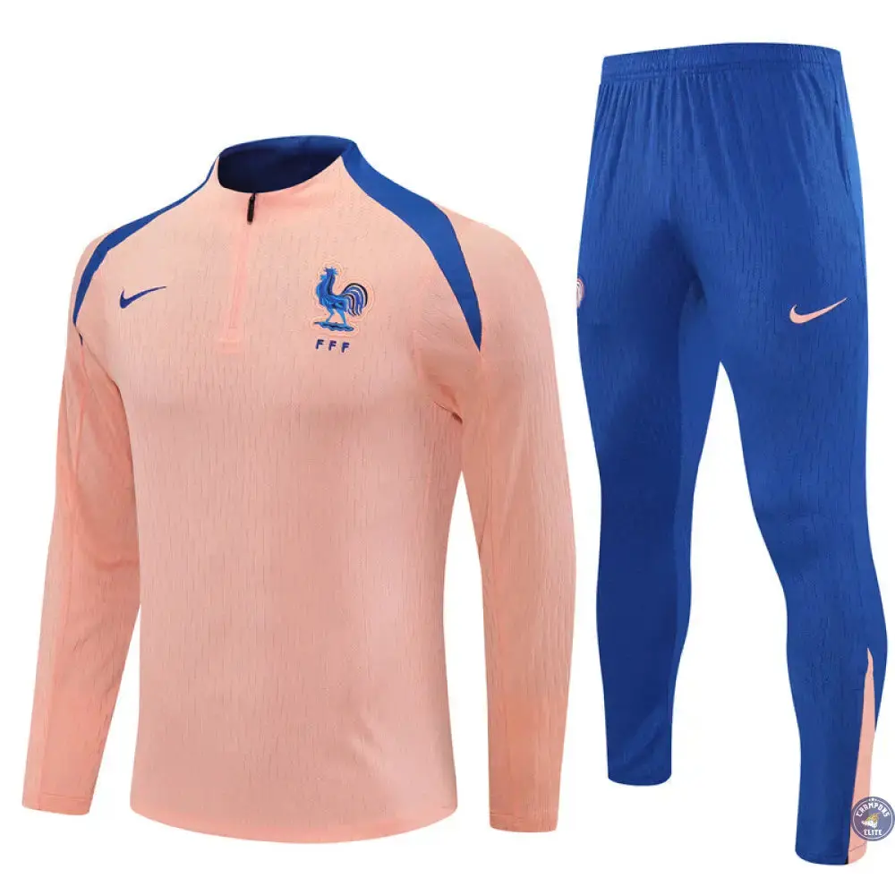 Survêtement d'entraînement demi-zip - France 2025/2026 - Rose/Bleu - Image 2