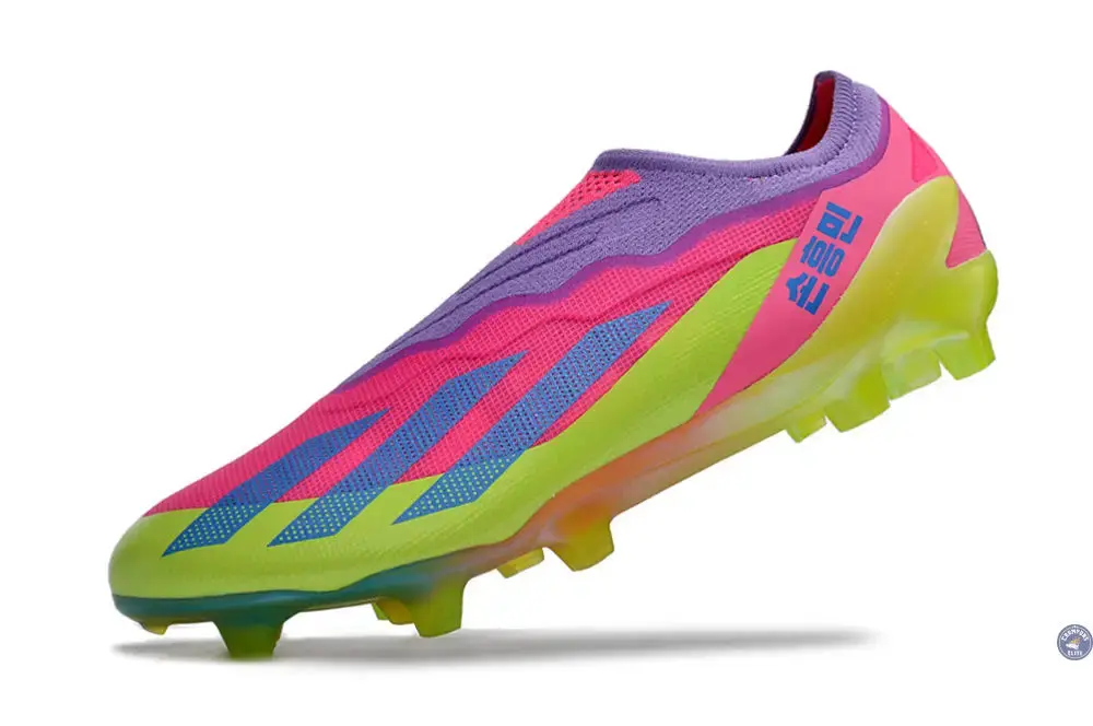 X Crazyfast Elite Laceless FG x SON - 'South Korea Nightlife' Rose/Jaune/Violet - Image 5